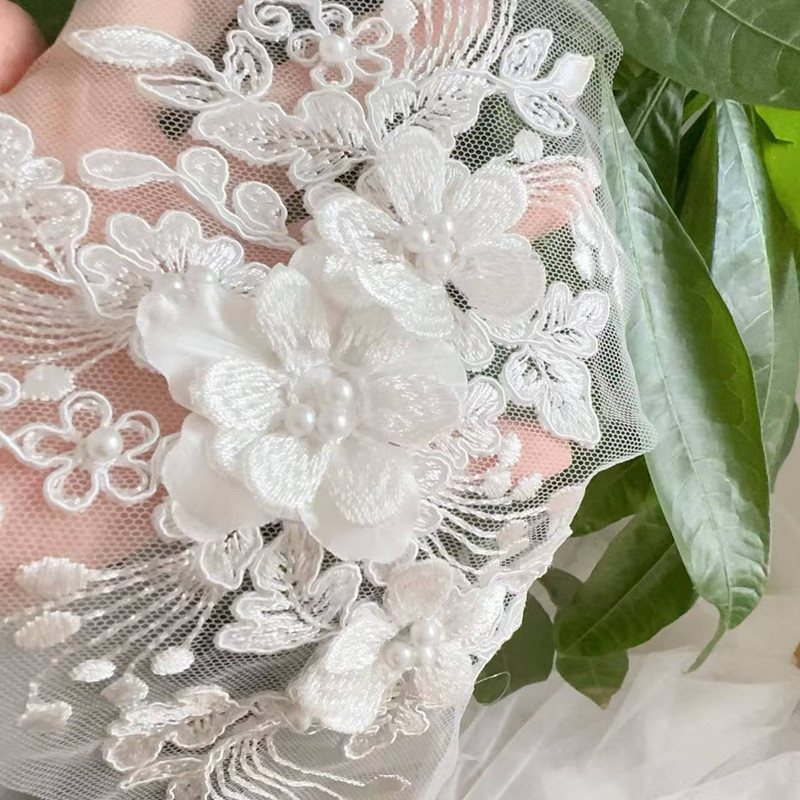 Wedding Dress Supply - 2PCS=1쌍, 로프 자수 진주 레이스 3D