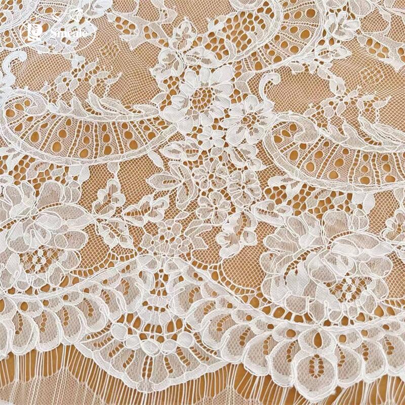 Wedding Dress Supply - 3미터. 수제 테두리 자수 레이스 원단,