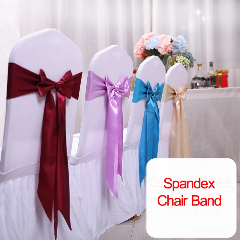 Chair Sash Organza - 25pcs 새틴 스판덱스 의자 커버 밴드