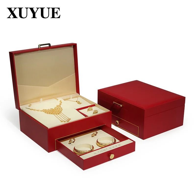 Wedding Package Gold - 고급 고급 보석 상자, 목걸이 반지,