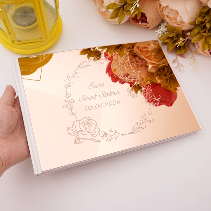 맞춤형 나비 디자인 아크릴 미러 방명록 개인 맞춤형 결 - Personalized Guest Book 리뷰 및 가격