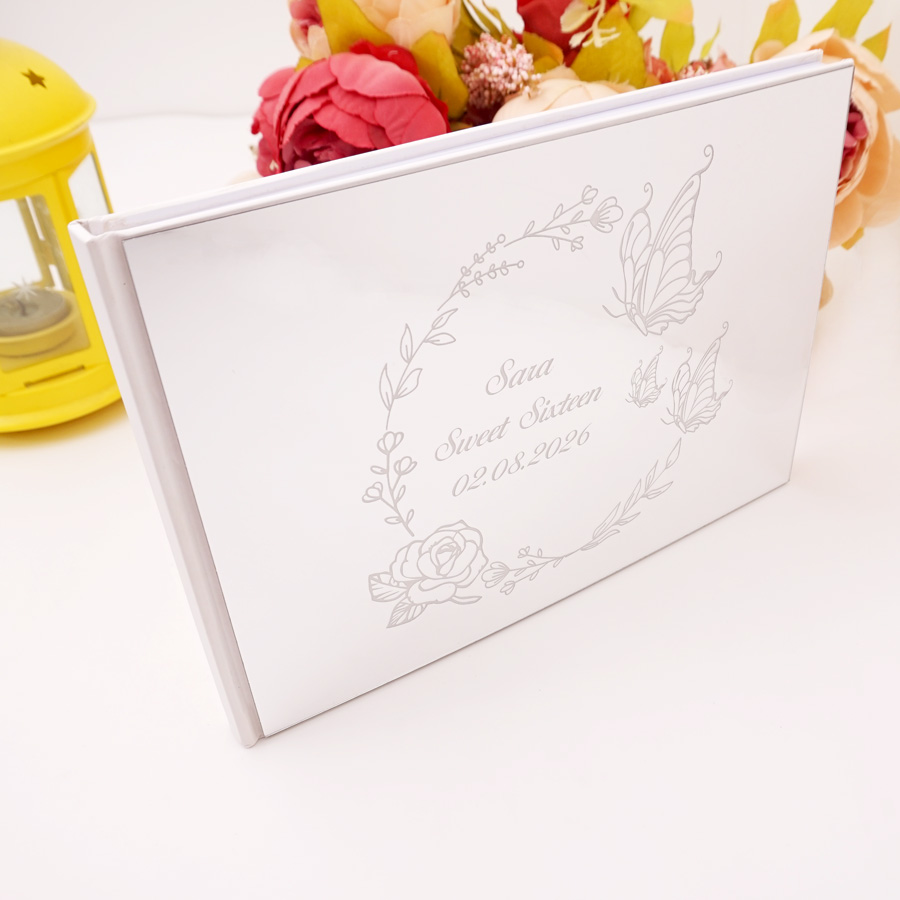 맞춤형 나비 디자인 아크릴 미러 방명록 개인 맞춤형 결 - Personalized Guest Book 리뷰 및 가격