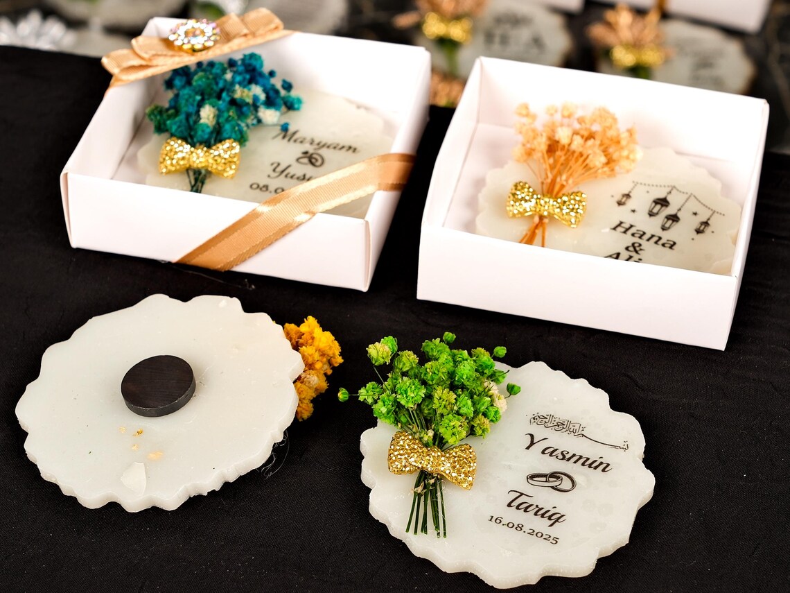 개인 맞춤형 웨딩 자석 답례품: 골드 에폭시, 안개꽃 - Wedding Package Gold 리뷰 및 가격