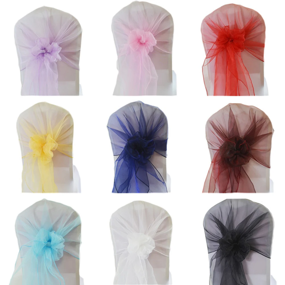 65x275cm 웨딩 파티 장식을위한 Organza 의 - Chair Sash Organza 리뷰 및 가격
