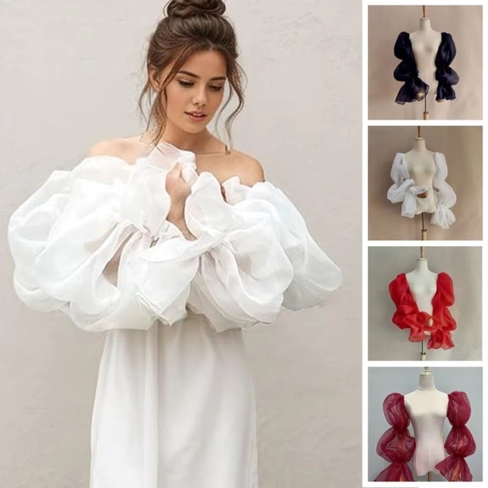 우아한 퍼프 웨딩 암 슬리브, 러플 롱 글러브, 버블  - Wedding Dress Supply 리뷰 및 가격