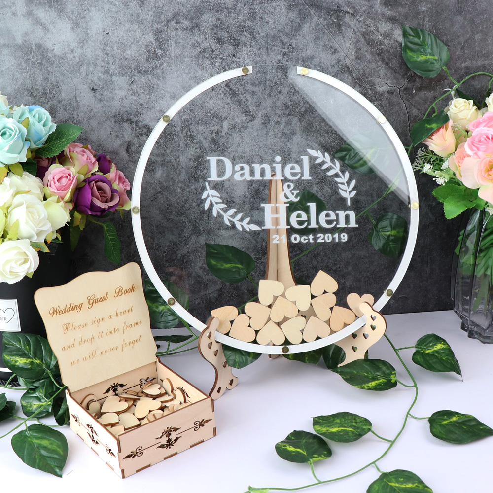 맞춤형 아크릴 라운드 웨딩 손님책 대안, 아크릴 드롭  - Personalized Guest Book 리뷰 및 가격