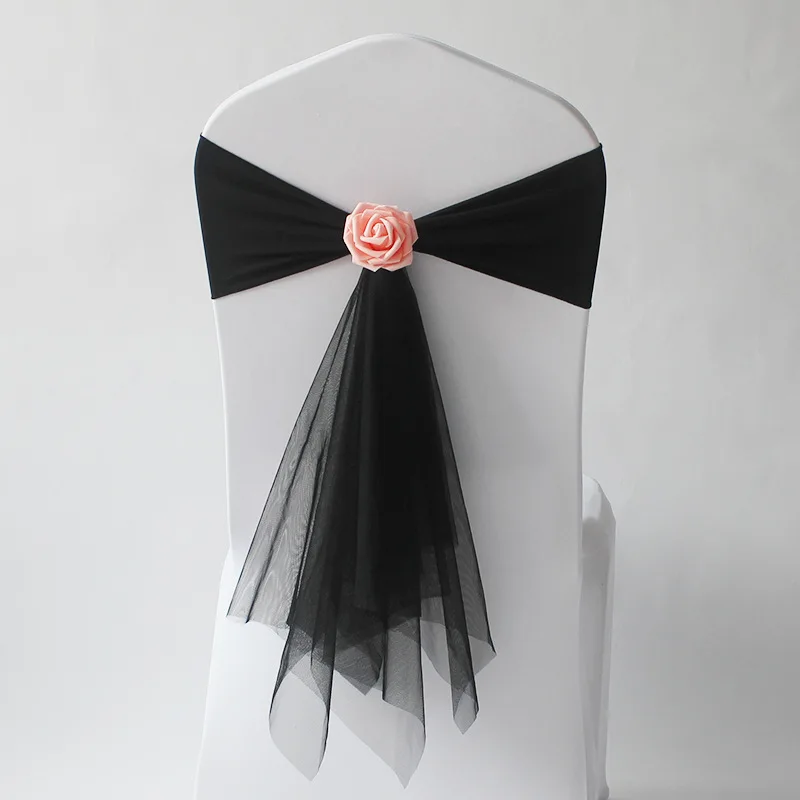 웨딩 장식 스판덱스 의자 띠 기성품 나비넥타이 매듭과  - Chair Sash Organza 리뷰 및 가격