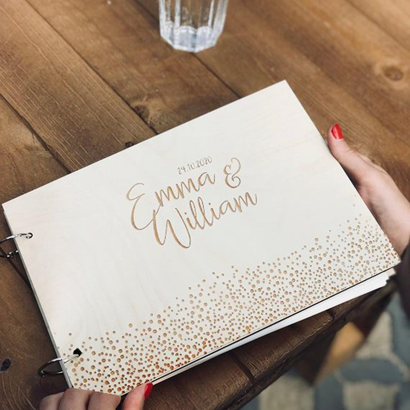 맞춤형 웨딩 방명록, 목재 방명록, 약혼 기념일 선물, - Personalized Guest Book 리뷰 및 가격