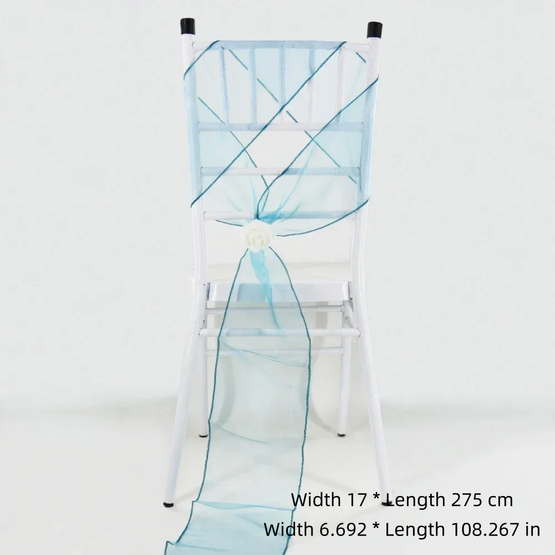웨딩 의자 장식용 오간자 의자 커버, 매듭 밴드, 의자 - Chair Sash Organza 리뷰 및 가격