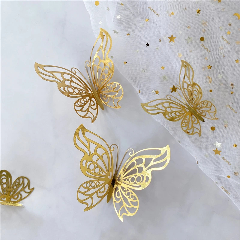 12/36Pcs 3D 중공 나비 벽 스티커 골드 실버  - Wedding Package Gold 리뷰 및 가격