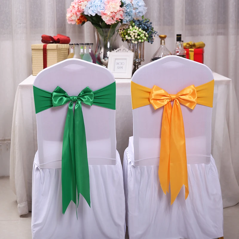 25pcs 새틴 스판덱스 의자 커버 밴드 리본 의자 넥 - Chair Sash Organza 리뷰 및 가격