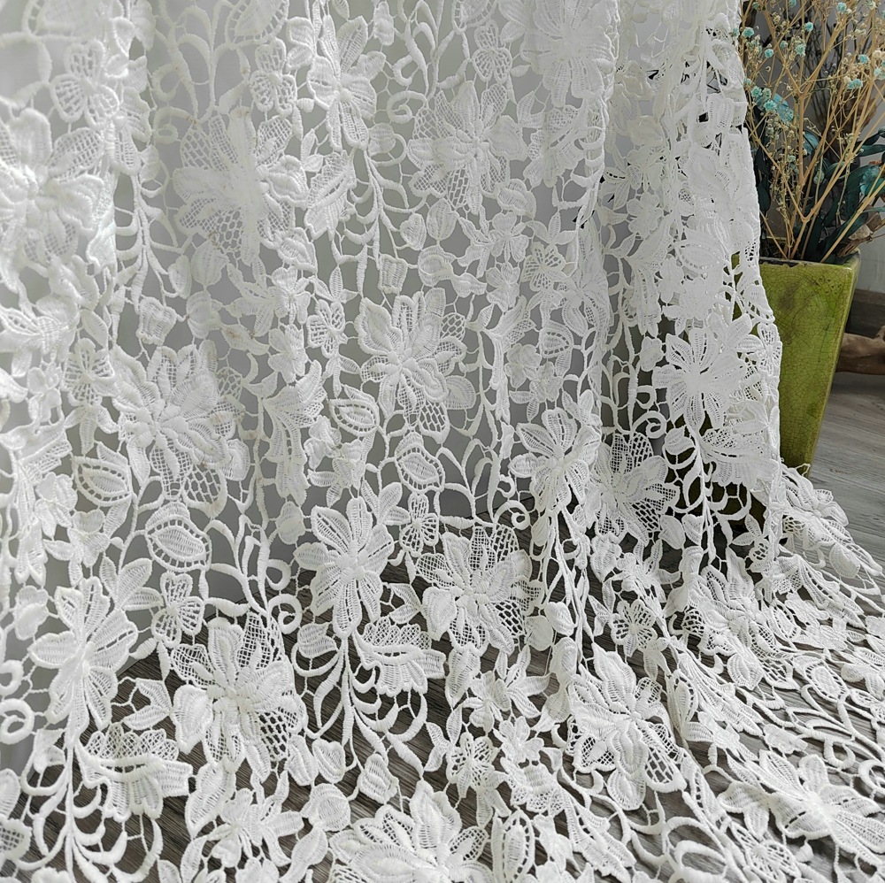 고급스러운 고품질 밀크 실크 수용성 기퓌르 레이스 자수 - Wedding Solution 리뷰 및 가격